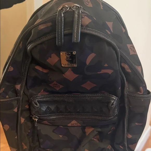 MCM Dieter Munich Lion Camo Nylon Backpack